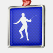 青いフェンシング メタルオーナメント (左)
