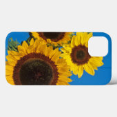 青いフェンスを背景にしたひまわり Case-Mate iPhoneケース (裏面 (横))