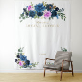 青いフクシアの花のブライダルシャワーの写真撮影小道具 タペストリー (インサイチュ)