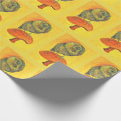 青いフクロウのギフト用包装紙 ラッピングペーパー (角)