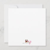 青いフクロウのベビーシャワーの招待状 招待状 (裏面)