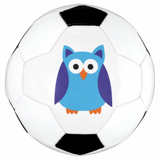 青いフクロウの漫画 サッカーボール (正面)