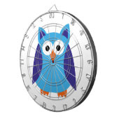 青いフクロウの漫画 ダーツボード (正面右)