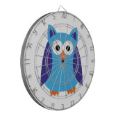 青いフクロウの漫画 ダーツボード (正面左)