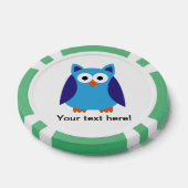 青いフクロウの漫画 ポーカーチップ (シングル)
