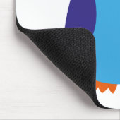 青いフクロウの漫画 マウスパッド (コーナー)