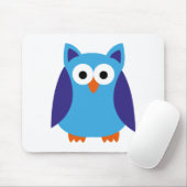 青いフクロウの漫画 マウスパッド (マウス)