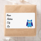 青いフクロウの漫画 ラベル (インサイチュ)