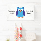 青いフクロウの漫画 横断幕 (インサイチュ)