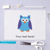 青いフクロウの漫画 薄葉紙 (クラフト)