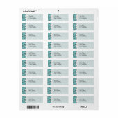 青いフクロウの輪郭がかわいい ラベル (フルシート)