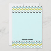 青いフクロウの1歳誕生日パーティー招待状 招待状 (裏面)