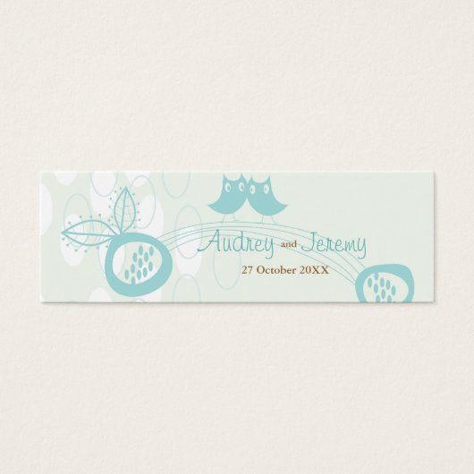 青いフクロウ愛のカスタムラベルありがとうギフト/ (正面)