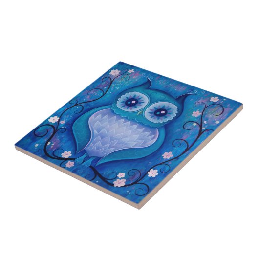 青いフクロウ タイル (側面)