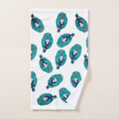 青いフクロウ バスタオルセット (ハンドタオル)