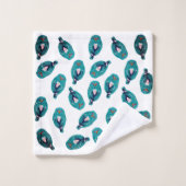 青いフクロウ バスタオルセット (ウォッシュタオル)