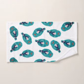 青いフクロウ バスタオルセット (ハンドタオル)