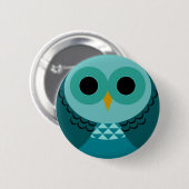 青いフクロウPin 缶バッジ (正面&裏面)