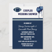 青いフットボールのテーマのウェディングシャワーの招待状 招待状 (正面)