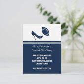 青いフットボールの結婚式のセーブ・ザ・デート案内 セーブザデート (スタンド正面)