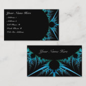 青いフラクタルのプロフィールカード 名刺 (正面/裏面)