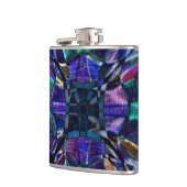 青いフラクタルパターン フラスク (左)