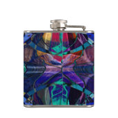 青いフラクタルパターン フラスク (裏面)