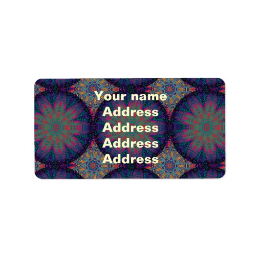 青いフラクタルパターン ラベル (正面)