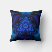 青いフラクタル枕の色合い クッション (裏面)