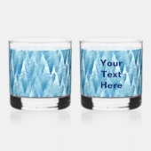 青いフラクタル林 ウイスキーグラス (正面)