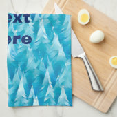 青いフラクタル林 キッチンタオル (四つ折り)