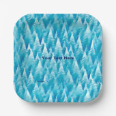 青いフラクタル林 ペーパープレート (正面)