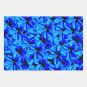 青いフランギパニの花、ギフトラップシート、 ラッピングペーパーシート (正面2)