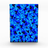 青いフランギパニの花、 フォトブロック (正面)