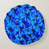 青いフランギパニの花、 ラウンドクッション (裏面)
