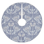 青いフランスのダマスク、みすぼらしいシック。 ブラッシュドポリエステルツリースカート (正面)