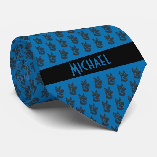 青いフランスのドイツの羊飼い ネクタイ (ロール)