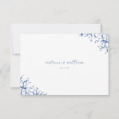 青いフランスのフローラの食事の選択 出欠カード (裏面)