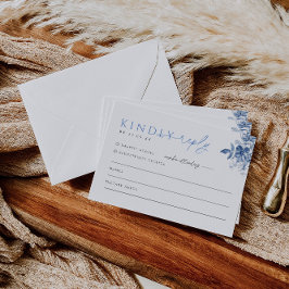 青いフランスのフローラ結婚式の招待RSVP返信カード 出欠カード