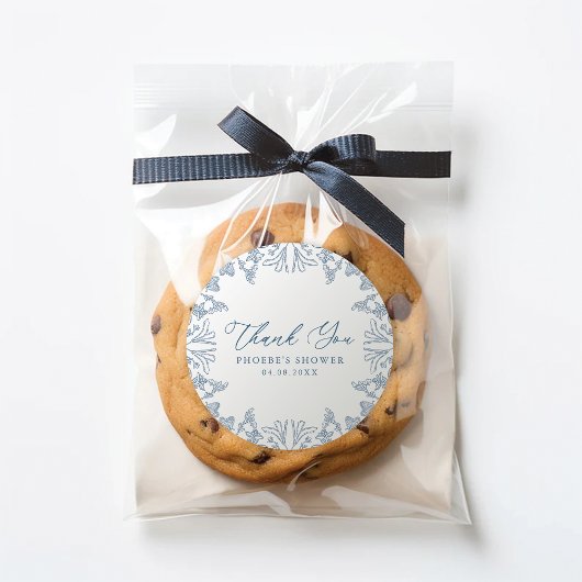 青いフランスのフローラ花嫁お気に入りシール ラウンドシール