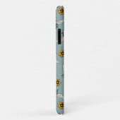 青いフランスのミツバチと花の模様 Case-Mate iPhoneケース (裏面/右)