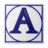 青いフランスのレターハウス番号タイル タイル (正面)