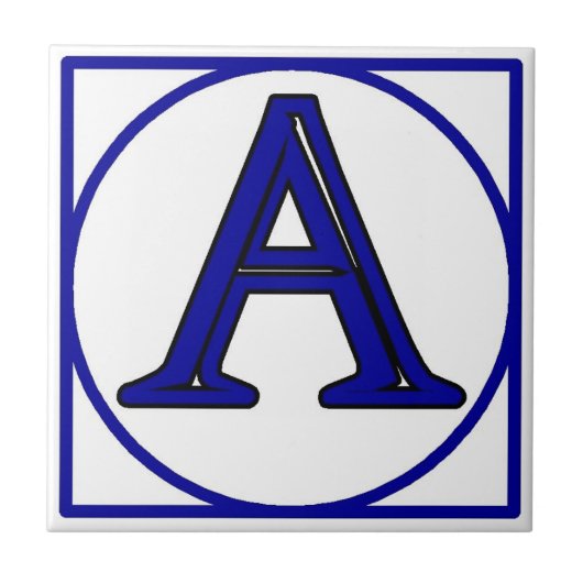 青いフランスのレターハウス番号タイル タイル (正面)