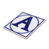 青いフランスのレターハウス番号タイル タイル (側面)