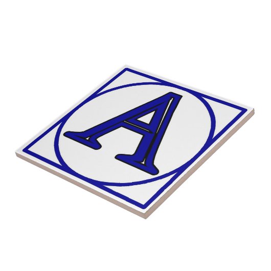 青いフランスのレターハウス番号タイル タイル (側面)