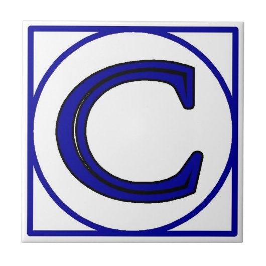 青いフランスのレターハウス番号タイル タイル (正面)