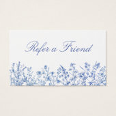 青いフランスのワイルドフラワー紹介カード (正面)