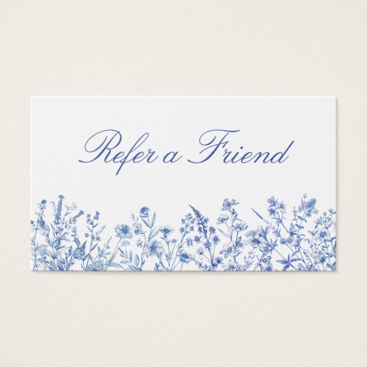 青いフランスのワイルドフラワー紹介カード (正面)