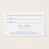 青いフランスのワイルドフラワー紹介カード (裏面)