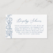 青いフランスの中華料理フローラ表示シャワー エンクロージャーカード (正面)